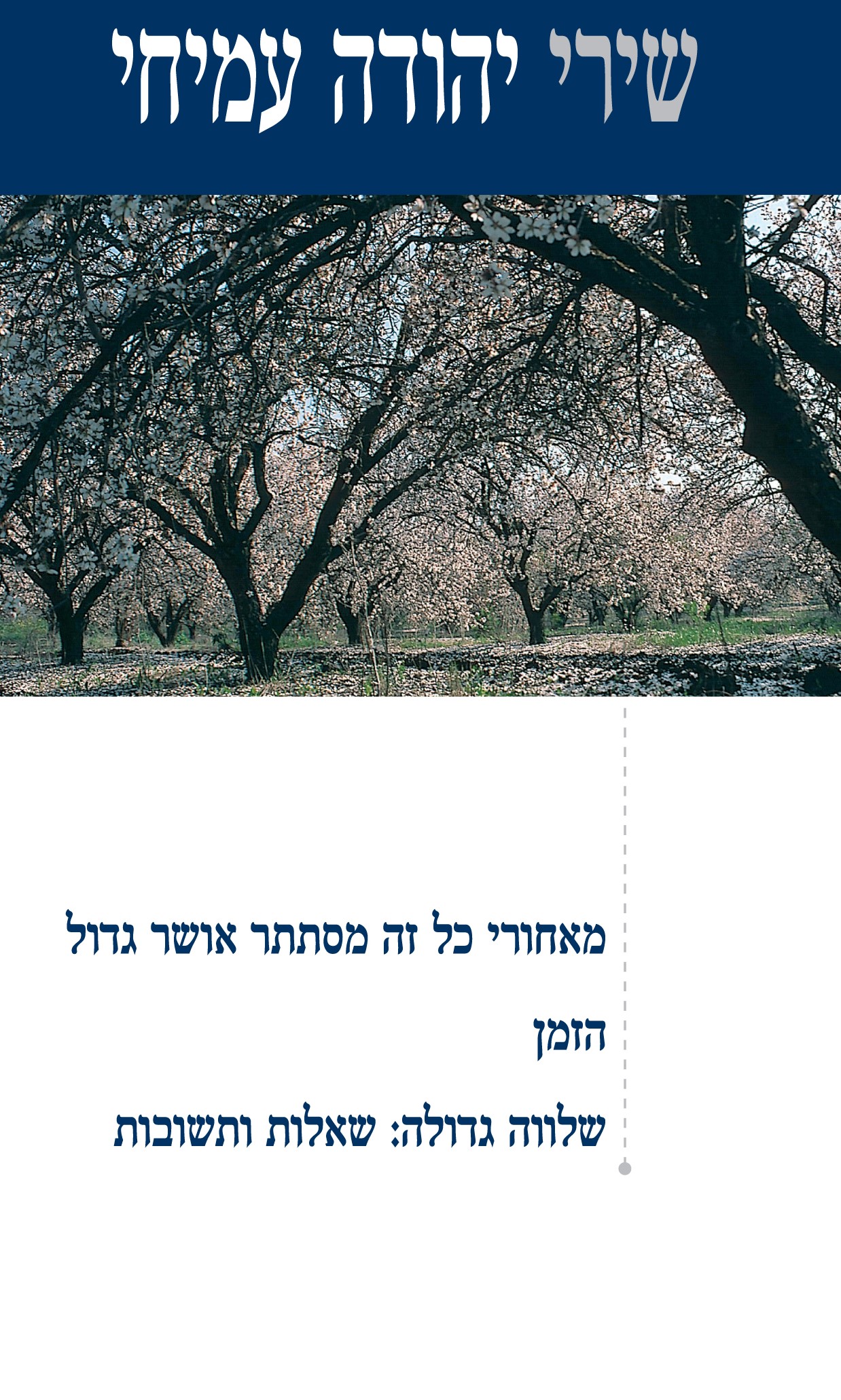 מאחורי כל זה מסתתר אושר גדול; הזמן; שלווה גדולה: שאלות ותשובות
