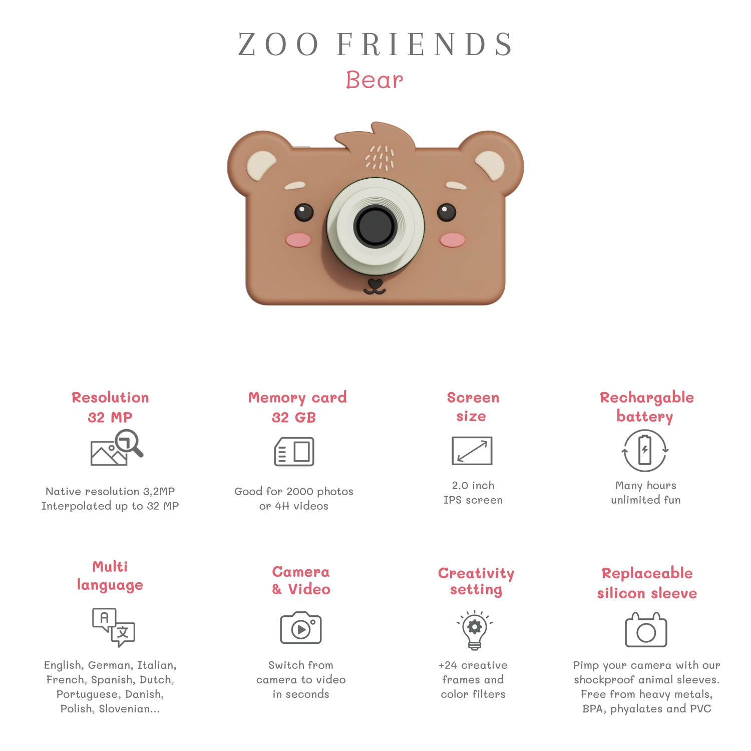 מצלמת דוב Zoo Friends