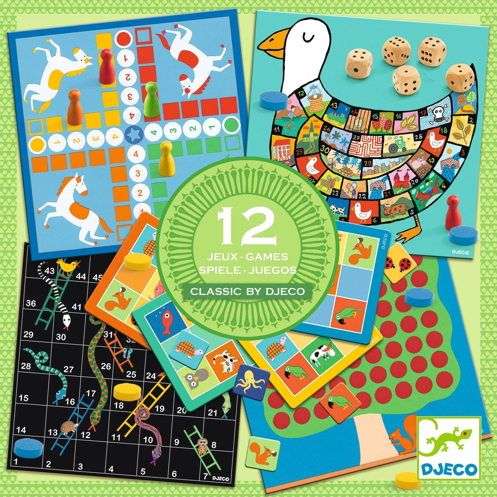 ערכת 12 משחקי לוח DJECO