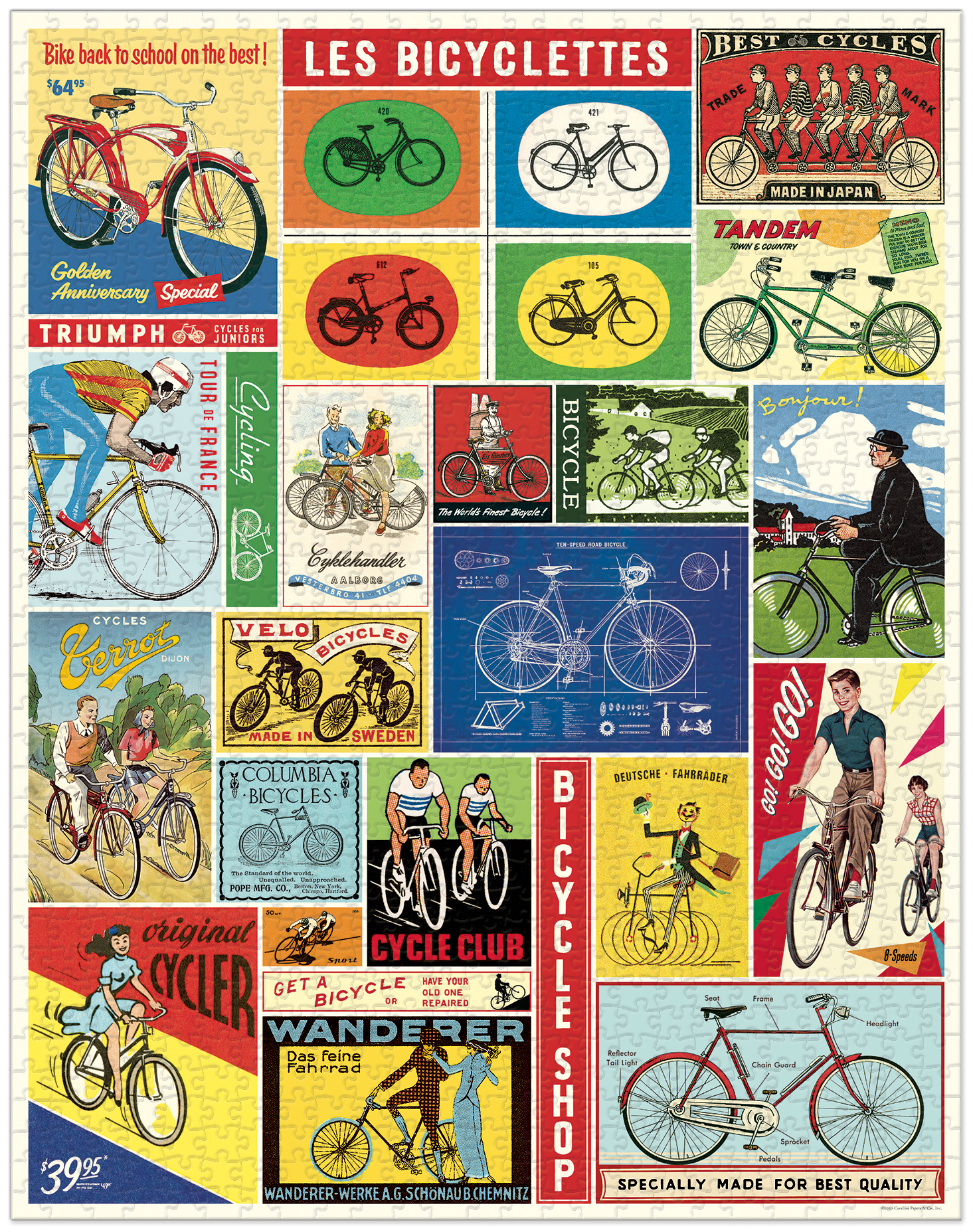 פאזל אופניים Les Bicyclettes וינטג' 1,000 חלקים