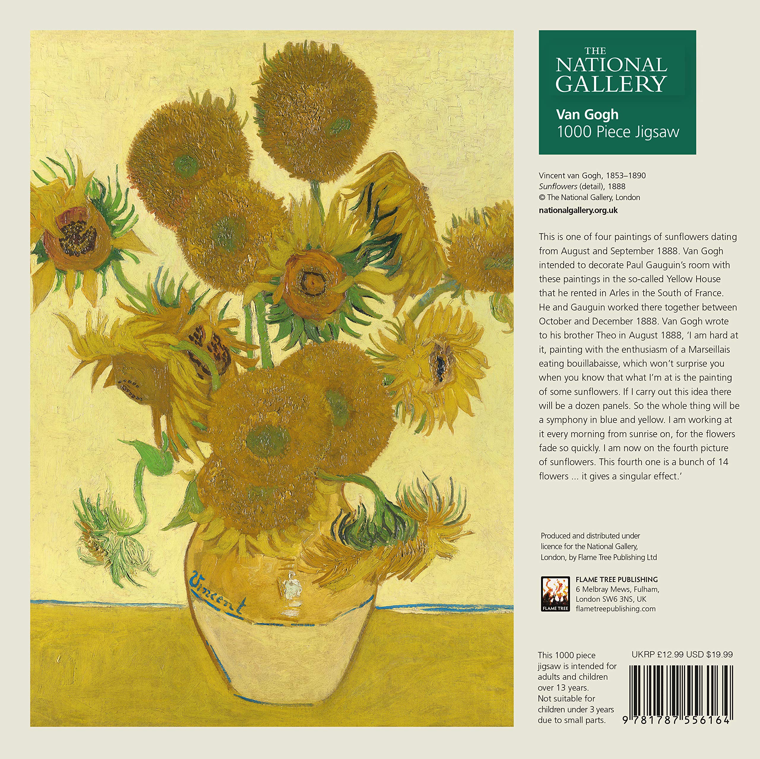 פאזל ואן גוך 1,000 חלקים Sunflowers