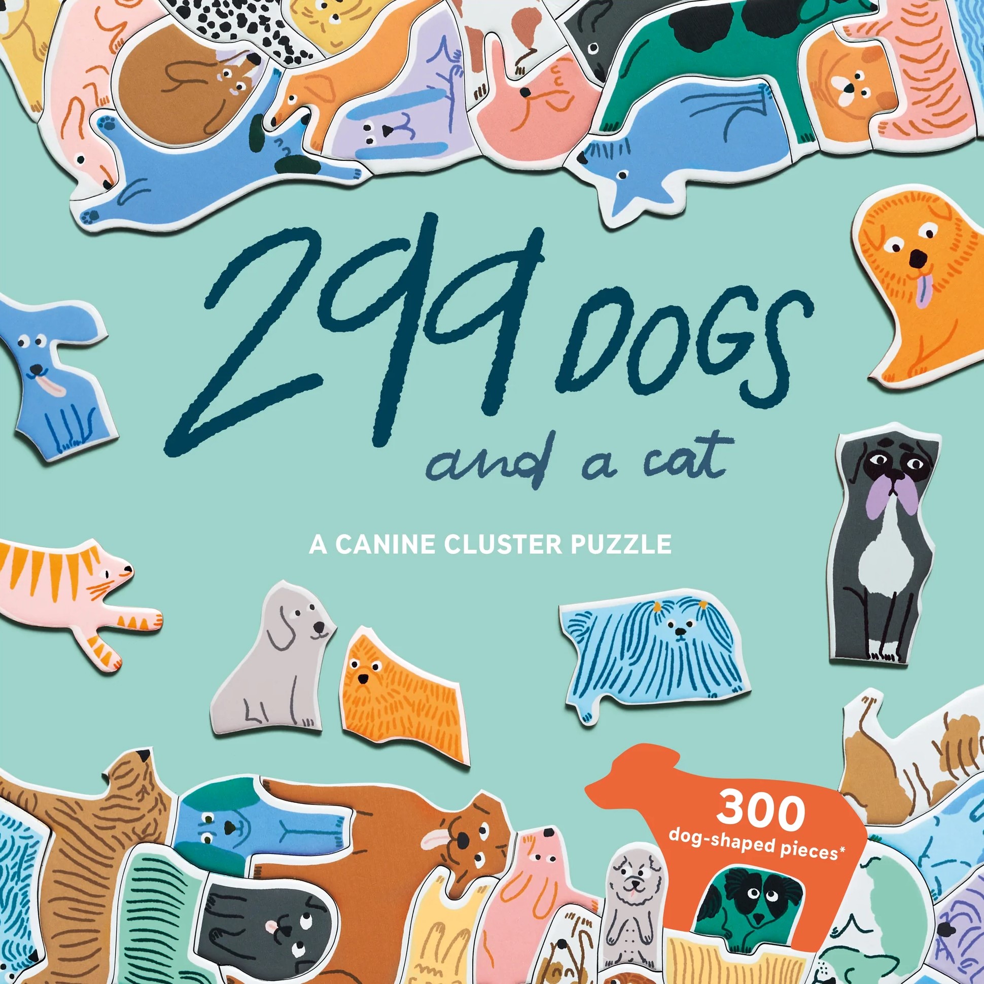 פאזל כלבים וחתול - Dogs (and a cat) A Canine Cluster Puzzle