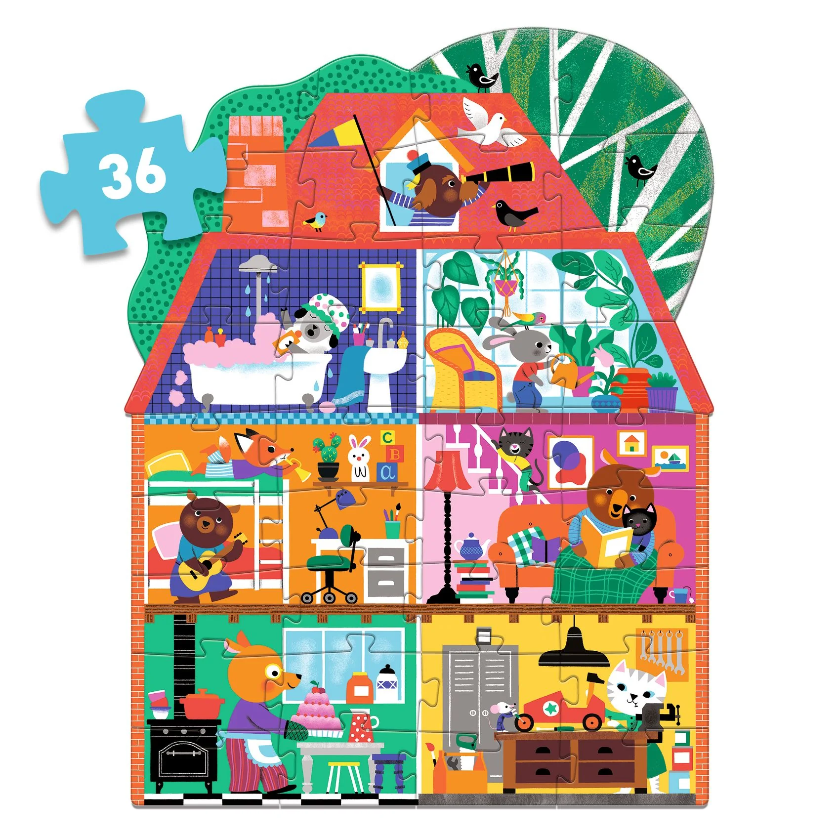 פאזל רצפה גדול 36 חלקים - הבית