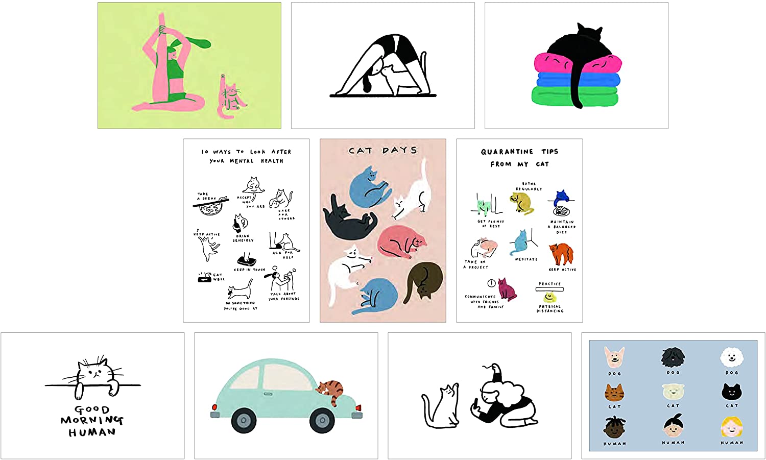 Cat Box: 100 Postcards by 10 Artists גלויות
