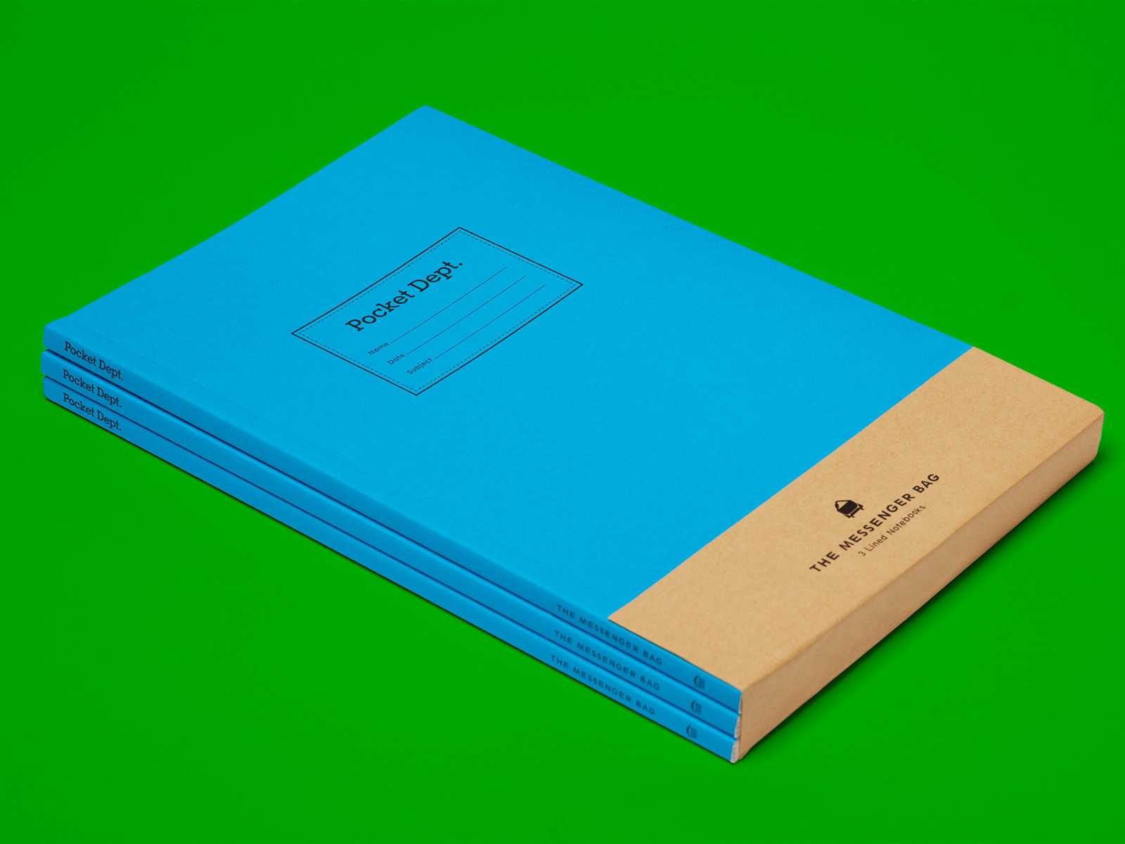 Pocket Dept. The Messenger Bag 3 Lined Notebooks