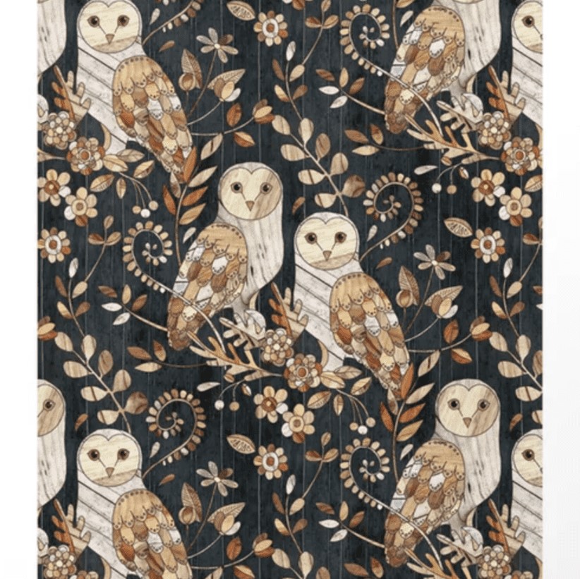 Wooden Wonderland Barn Owl Collage by Micklyn